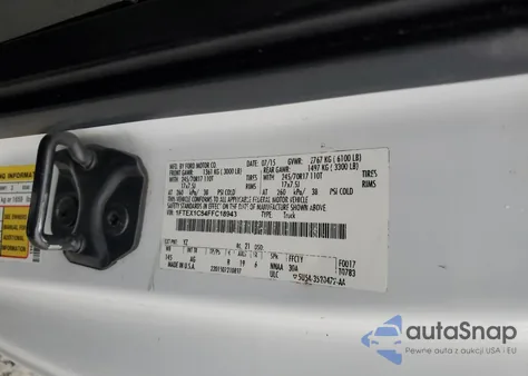 2015 Ford F150 Super Cab from USA, damaged, VIN 1FTEX1C84FFC18943